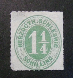GERMANIA ,GERMANY ,HOLSTEIN 1867 Cifra in rilievo 1,1/4 S grun Mint Mic.18 BPP - Imagen 1 de 2