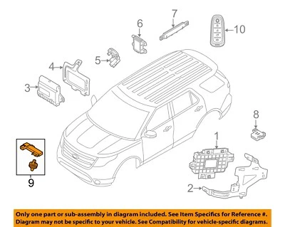 Sistema de alarma eléctrica Ford OEM 09-15 Edge - Antena 8M5Z19D596A Foto 1 de 2