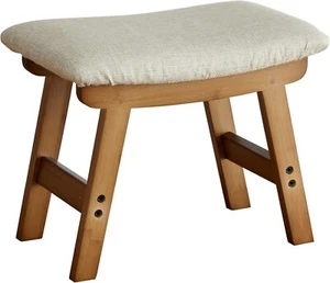 Foot Stools Ottoman, Small Soft Footrest Ottoman with Small, Walnut-beige - Picture 1 of 6