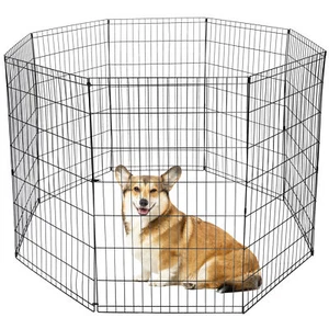 42 Inch 8 Panels Dog Playpen Fence Pet Play Pen Exercise Cage Kennel Indoor - Picture 1 of 12