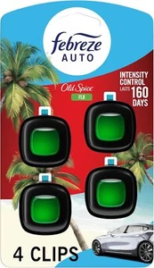 Febreze Car Air Freshener Vent Clip Old Spice Scent, 0.07 oz, 4-Pack - Picture 1 of 8