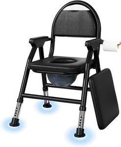 NJUN Lightweight Commode Toilet Chair, Height Adjust Bedside Shower Chair, WC - Picture 1 of 1