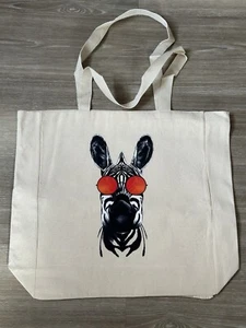 London Tote Bag 100% Cotton Zebra eye-Glasses Reusable Shopper Bags Eco Friendly - Picture 1 of 5