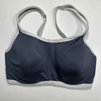 Sujetador deportivo con aros Natori Yogi 32D azul gris convertible de alto impacto Foto 1 de 4