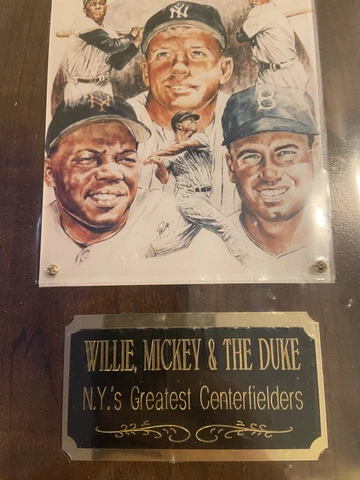 MLB Baseball WILLIE MAYS MICKEY MANTEL THE DUKE Plaque NY’S Greatest Trophy New Cover