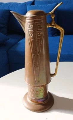 Ancienne aiguière / pichet art nouveau, G B  en cuivre et laiton 1930 - Photo 1/4