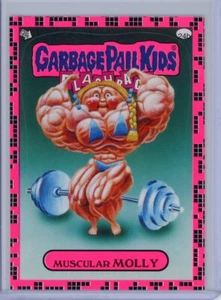 2011 Garbage Pail Kids Flashback 2 MUSCULAR MOLLY Pink Parallel Sticker 24B - Bild 1 von 1