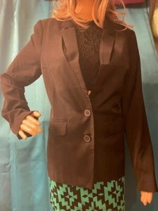 Üppiger schwarzer langärmliger schwarzer Damenblazer Größe M - Bild 1 von 2