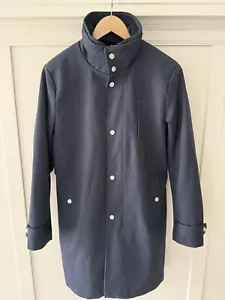 ZARA Man Navy Long Over Coat Small - Picture 1 of 9