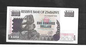 ZIMBABWE #9a 1995 100 DOLLARS OLD UNC MINT BANKNOTE PAPER MONEY CURRENCY NOTE - Picture 1 of 1