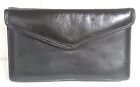 Latinas Made In Italy Leather Clutch Case Black Snap Closure