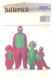 Butterick Sewing Pattern 3053 Costume Barney Dinasaur Size Adult XS-L - Picture 1 of 2