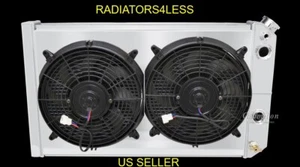 CHAMPION 3 ROW RADIATOR SHROUD 12" FANS CHEVY CORVETTE 84-90 LS SWAP DUAL PASS - Picture 1 of 5