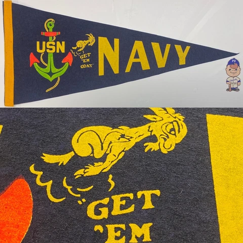 1960’s Navy Naval Academy University Midshipmen USA America Army Pennant 12x27" Cover