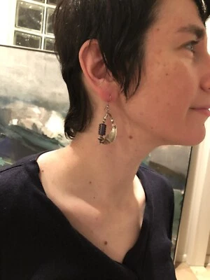 МОДЕРНИСТСКИЙ РЕМЕСЛЕННИК OOAK СЕРЕБРО ФИОЛЕТОВЫЙ ХУДОЖЕСТВЕННОЕ СТЕКЛО ADDITL СЕРЬГИ ДОСТАВКА БЕСПЛАТНО - Изображение 1 из 4