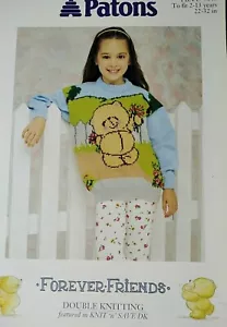FOREVER FRIENDS PATONS JUMPER WITH BEAR Pattern no PBNE 5045- (G) - Picture 1 of 1
