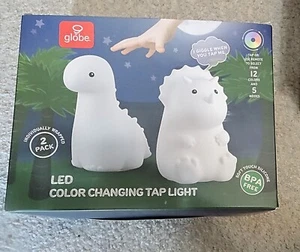 Neu Globus Dinosaurier 2er-Pack - wiederaufladbare LED Farbwechsel Wasserhahn Lichter mit Fernbedienung - Bild 1 von 6