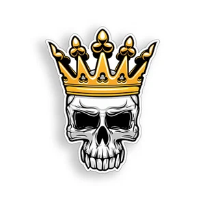 Skull Crown Sticker Motorcycle Tank Laptop Cup Car Vehicle Window Bumper Decal - Bild 1 von 1
