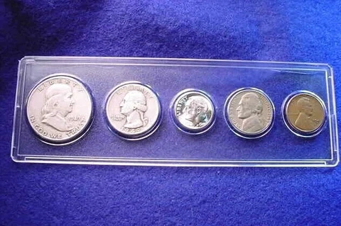 1949-D DENVER 5 COIN MINT SET GREAT 90% SILVER COINS-BU DIME!!    #21 Cover
