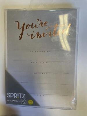 You're Invited Invitation Pack de 20 con Sobres Spritz Fiesta Evento, Nuevo Foto 1 de 2