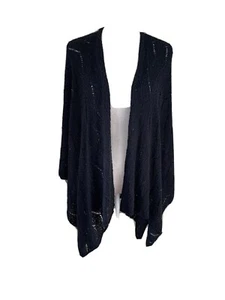 Coldwater Creek Damen Einheitsgröße schwarz offen Strick Schal Pullover Cape vorne offen - Bild 1 von 6