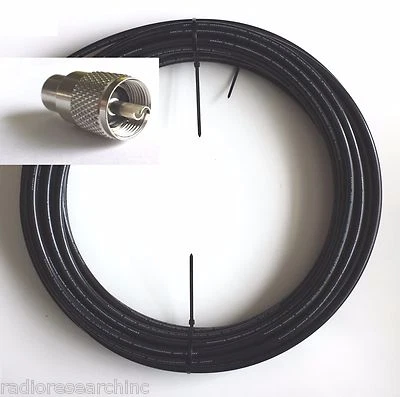 9' ft Jumper Coax Cable Low Loss Double Shield RG213 UHF PL259 Male Connectors - Image 1 of 4