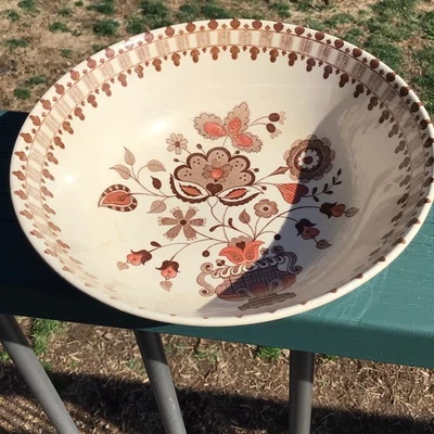 Tigela de servir de granito antigo Stanfordshire por Johnson Bros. feita na Inglaterra - Imagem 1 de 4