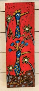 John Sperry Outsider Southern Primitive Vogel Volkskunst BlueBirds Gemälde Vogel - Bild 1 von 9