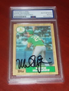 Mark McGwire handsignierte 1987 Topps Rookie Baseballkarte #366 PSA Athletics - Bild 1 von 2