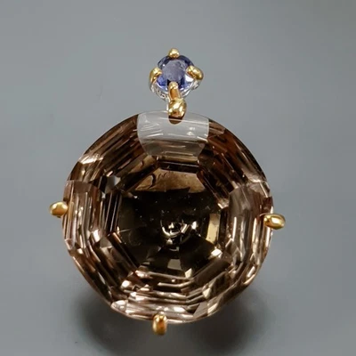 Popular jewelry 25 ct Natural Smoky Quartz Pendant 925 Sterling Silver  /NP52175 - Image 1 of 4