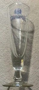 OLYMPIA BEER Blue Print Footed Pilsner Beer Glass - Picture 1 of 4