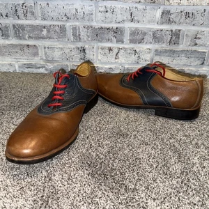 Sandro Moscoloni Oxford Shoes Mens's 12 D brown & Navy Leather 2 tone Lace Up - Picture 1 of 9