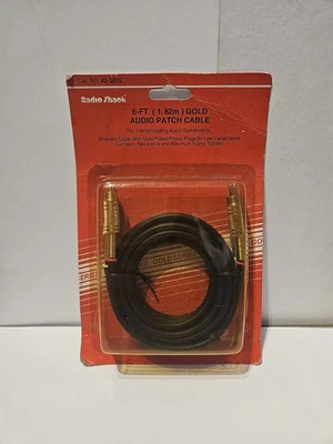 Radio Shack 6Ft (1.82m) Gold Audio Patch Cable 42-2605 NEW - Image 1 of 2