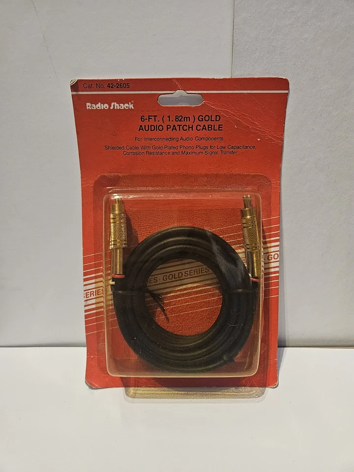 Radio Shack 42-2605 6ft Shielded Audio Cable Gold Plated Connectors