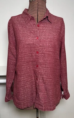 Женская винтажная рубашка Columbia темно-бордовая с длинным рукавом на пуговицах спереди размер XL - Изображение 1 из 4