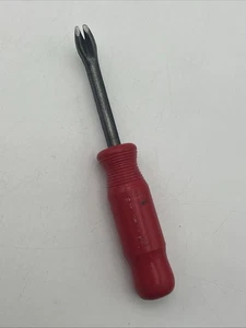 Vintage 7" G.W. Mount Upholsterer’s Tack Puller / Hand Tool Red Handle EUC - Picture 1 of 6