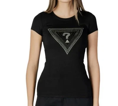 Camiseta Mujer Algodón Manga Corta GUESS W5GI43KA0Q1 JBLK Negra - Imagen 1 de 2