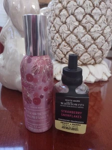 White Barn Bath & Body Works Wallflower Refill Room Spray Strawberry Snowflakes  - Picture 1 of 4