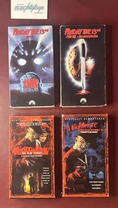 Horror VHS Lot (4) - Friday The 13th Part 6 & 7, Nightmare On Elm Street 1 & 2 - Picture 1 of 18