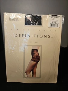 Neu mit Etikett Tall/Queen DEFINITIONS Strumpfhose NY schwarz Spitzenhöschen ULTRA TRANSPARENT 130-70 Pfund - Bild 1 von 8