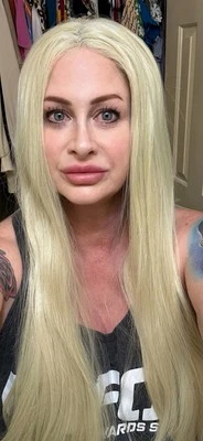 全蕾丝帽假发免费部分,人类头发混纺仅试用图片 — 第 1/4 张图片