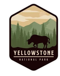 Bonito imán de refrigerador con logotipo de viaje del Parque Nacional de Yellowstone T19 - Imagen 1 de 1