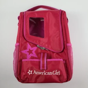 American Girl Doll 14" Carrier Bag Case Red & Pink with Window - Picture 1 of 20