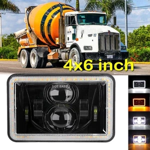 4x6" LED Headlights Hi/Lo Beam Turn DRL For Freightliner FLD 120 112 Kenworth - Picture 1 of 12