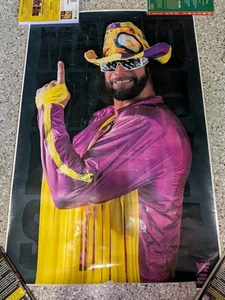 Macho Man Randy Savage WWF Poster 1990 Rare 23x35 Original - Picture 1 of 11