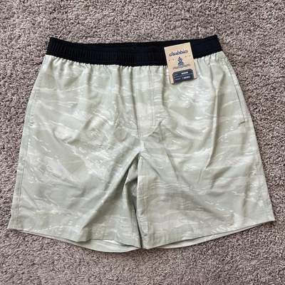 Chubbies The Asphaults 7” Athlounger Mens Size Medium Green White Cloud Pockets - Image 1 of 4
