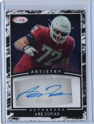 ABRAHAM LUCAS NCAA WSU 2022 SAGE HIT Artistry RC Auto #A-AL Card - Image 1 of 2