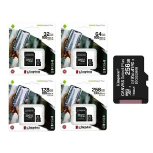 Kingston 128GB Micro SD SDXC SDHC Memory Card Class 10 UHS-I 100MBs with adapter - Picture 1 of 1