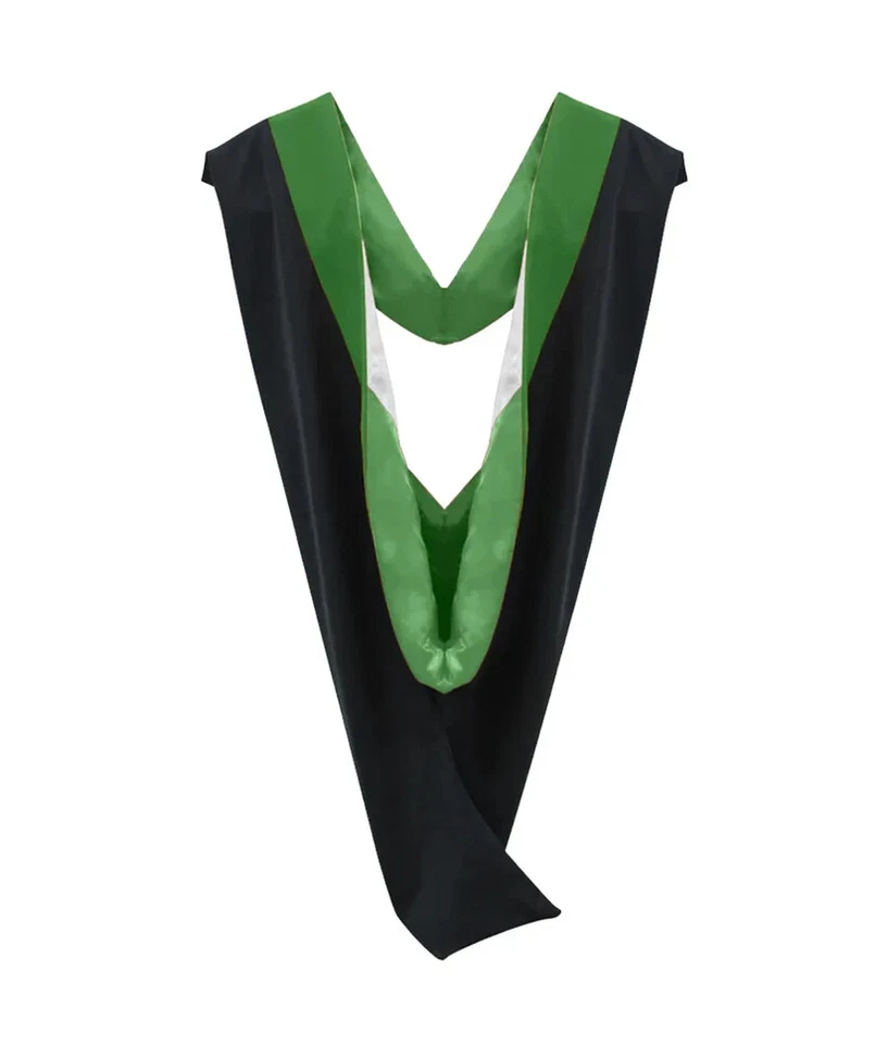 Deluxe Bachelors/Master Hood - Kelly Green Velvet, Kelly Green & White - Изображение 1 из 1
