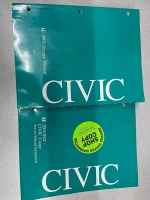 Manuale Di Riparazione E Servizio OEM Set Per HONDA CIVIC 2001 Con Supplemento - Immagine 1 di 4